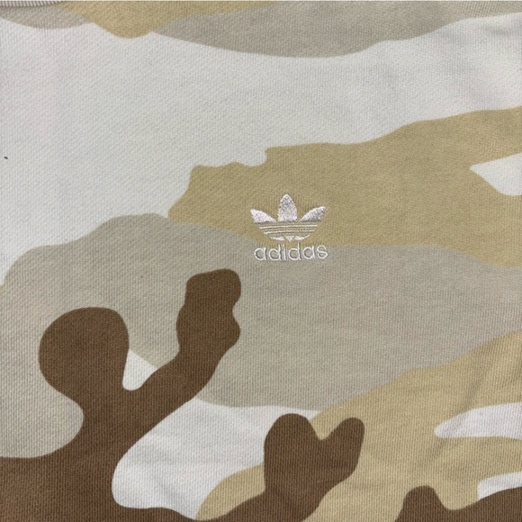 Adidas Tan White Camo Crewneck Sweatshirt Men’s XL Comfortable Cozy Casual Top - Picture 6 of 15